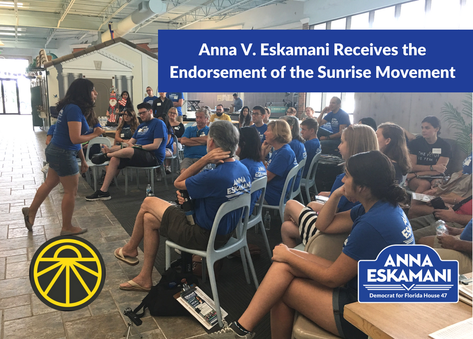 Anna V. Eskamani Receives the Endorsement of the Sunrise Movement