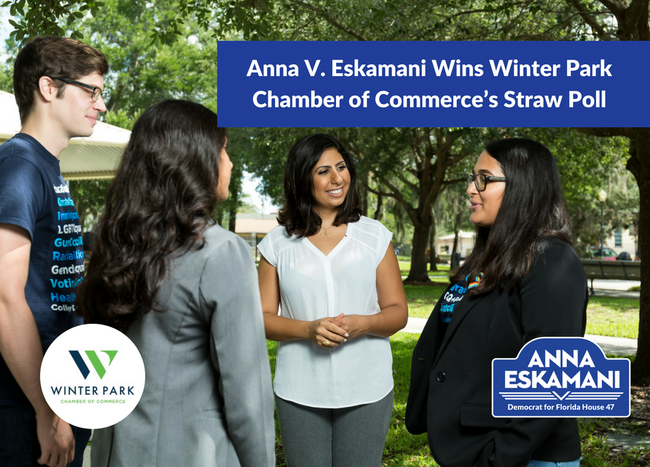 Anna V. Eskamani Wins Winter Park Chamber of Commerce’s Straw Poll