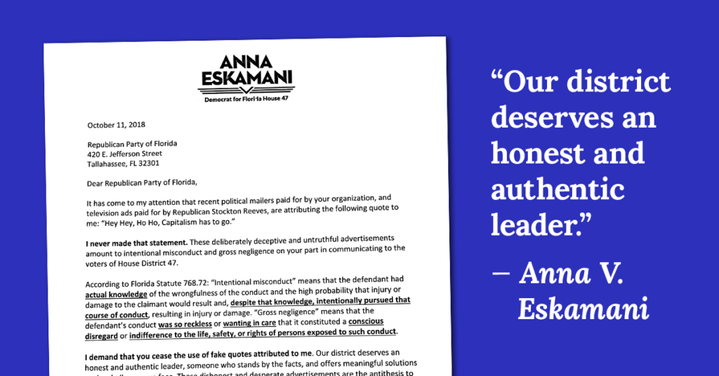 Anna V. Eskamani Calls Out Republican Party Of Florida And Her Opponent ...