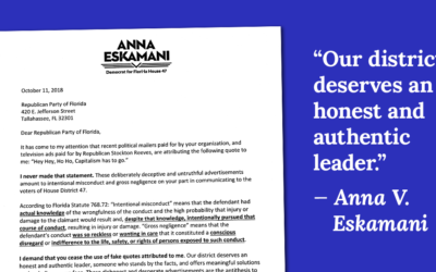 Anna V. Eskamani Calls Out Republican Party of Florida and Her Opponent for their Lies