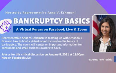 Representative Eskamani to Host Virtual Workshop on Bankruptcy Basics