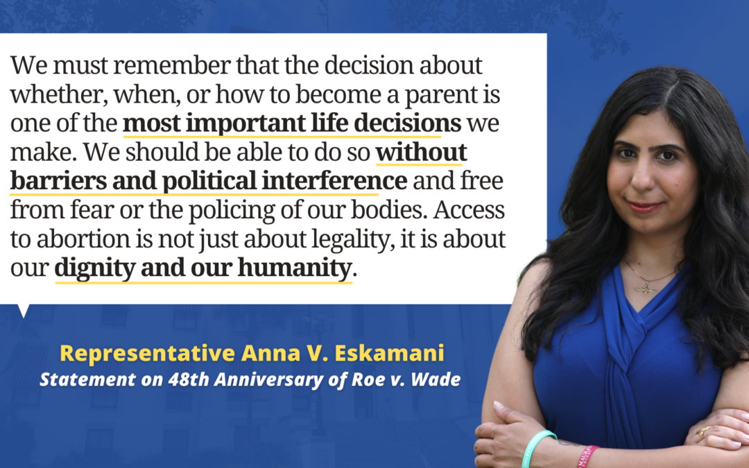 Representative Eskamani Issues Statement to Mark Anniversary of Roe v. Wade