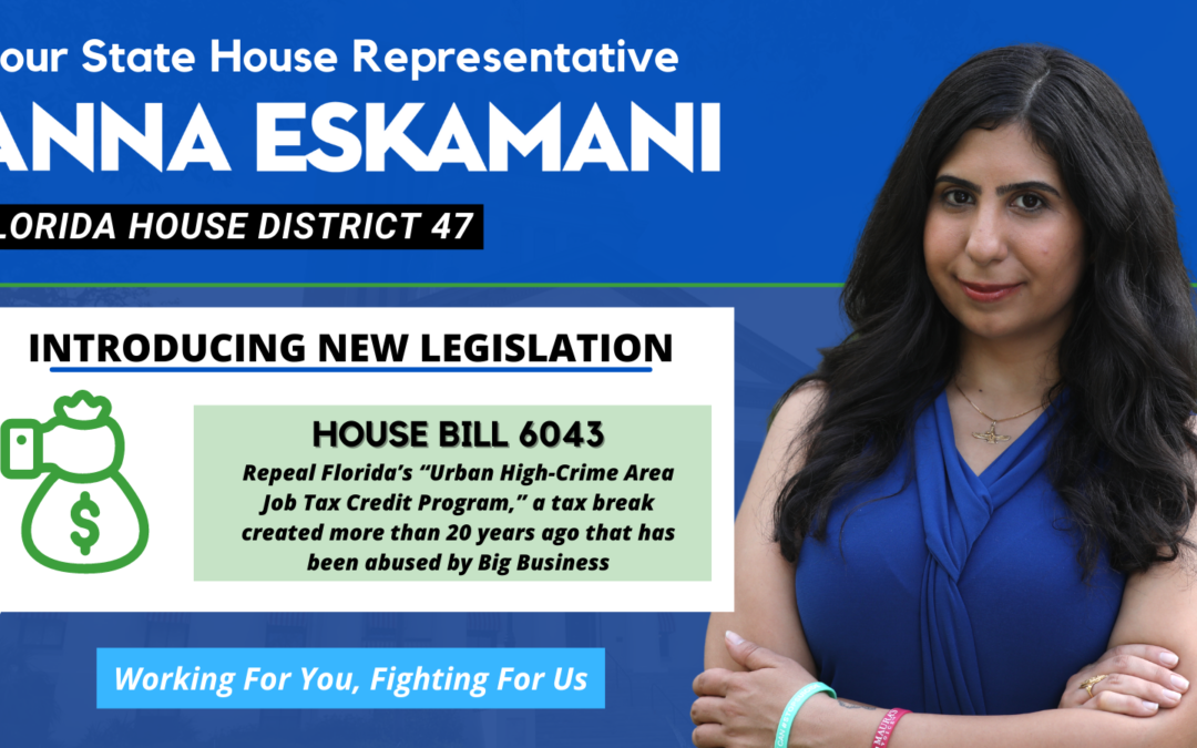 Representative Anna V. Eskamani Files Bill to Repeal Tax Break Exploited by Big Businesses