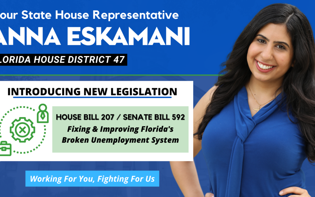 Representative Anna V. Eskamani, Representative Ben Diamond, Senator Bobby Powell, and Democratic Colleagues File Major Legislation to Fix Unemployment