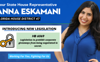 Representative Anna V. Eskamani files legislation to end secret economic development deals