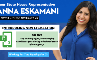 Representative Anna V. Eskamani Files Bill to Stop Big Tech Delivery Apps Preying on Small Restaurants  