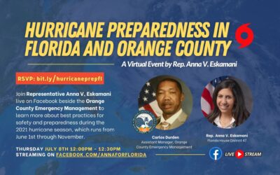 Rep. Anna V. Eskamani Hosts Virtual Hurricane Preparedness Forum (7/8)