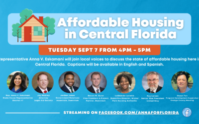 Representative Anna V. Eskamani Hosts Virtual Town Hall with Central Florida Leaders on Affordable Housing