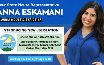 Representative Anna V. Eskamani & Senator Lori Berman Re-File 100% Renewable Energy Goals Bill