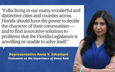 Representative Anna V. Eskamani launches a 2022 “Repeal-a-thon” to restore home rule in Florida