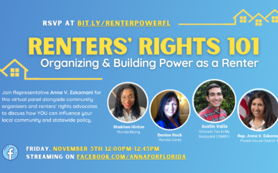 Representative Anna V. Eskamani Hosts Virtual Renters’ Rights 101 Panel 