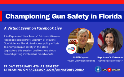 Representative Anna V. Eskamani Hosts Virtual Discussion to Champion Gun Safety Legislation and Statewide Advocacy