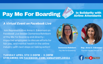 Representative Anna V. Eskamani Hosts Virtual Discussion on  Working Conditions & Pay for Airline Attendants