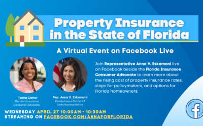 Representative Anna V. Eskamani Hosts Virtual Discussion on  Property Insurance in the State of Florida