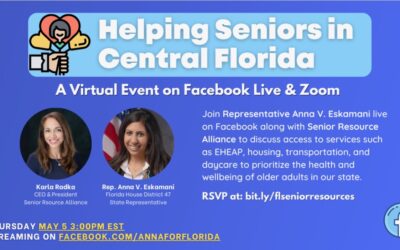 Representative Anna V. Eskamani Hosts Virtual Discussion  with Senior Resource Alliance