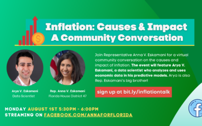 Representative Anna V. Eskamani Hosts a Virtual Discussion On the Causes & Impact of Inflation