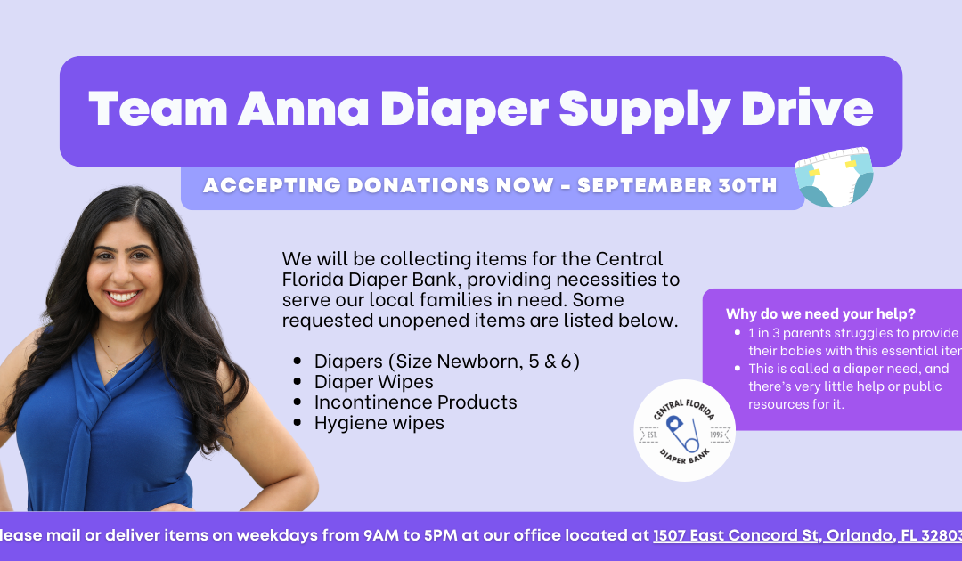 Representative Anna V. Eskamani Hosts 3rd Annual Diaper Supply Drive with the Central Florida Diaper Bank