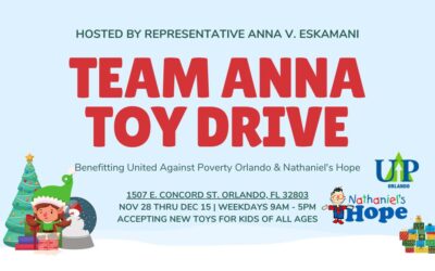 Representative Anna V. Eskamani Hosts Toy Drive Benefiting Local Nonprofits United Against Poverty Orlando and Nathaniel’s Hope