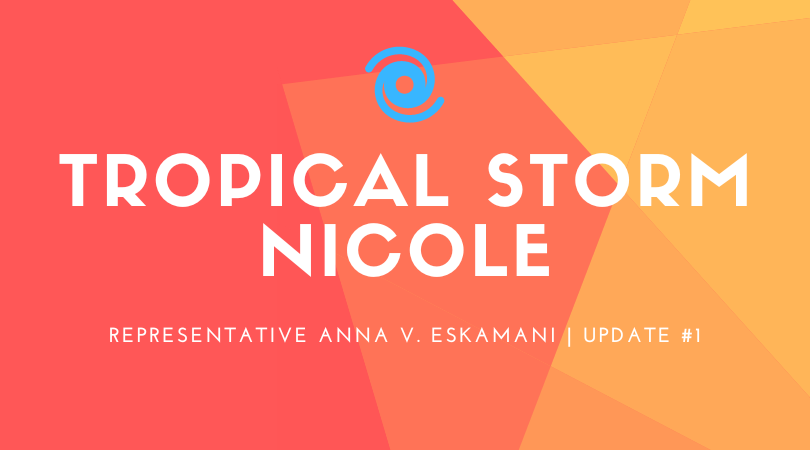 Tropical Storm Nicole: Update 1