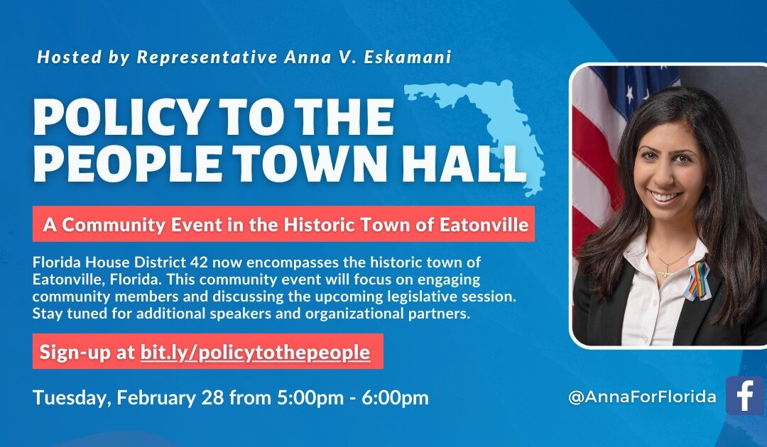 Representative Anna V. Eskamani Hosts Town Hall In Eatonville