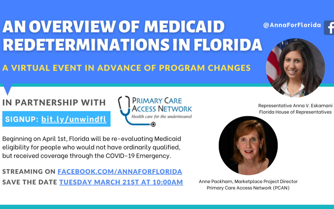 Representative Anna V. Eskamani Hosts Virtual Program Ahead of End of Continuous Medicaid Coverage on April 1st