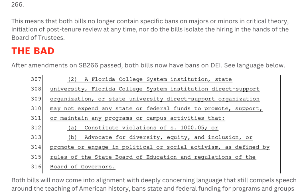 Update on SB266/HB999