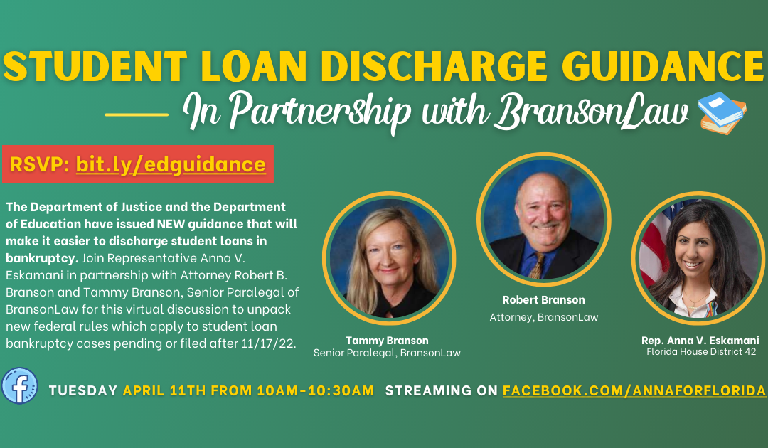 Representative Anna V. Eskamani Hosts Virtual Program to Provide Guidance on New Student Loan Discharge Policies