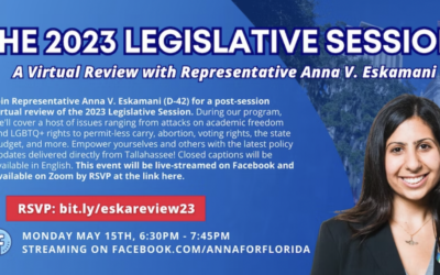 Representative Anna V. Eskamani Hosts Virtual Review to Discuss the 2023 Florida Legislative Session