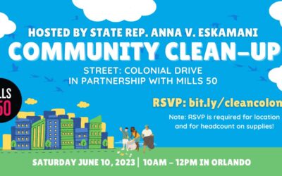 Representative Anna V. Eskamani to Host Community Cleanup in Mills50