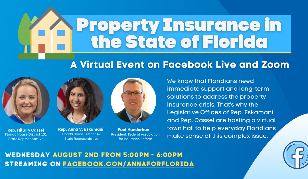 Representatives Anna V. Eskamani & Hillary Cassel Host Virtual Town Hall on Property Insurance in the State of Florida