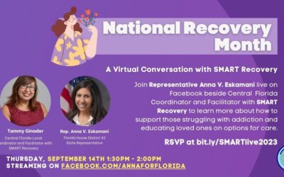 Representative Anna V. Eskamani Hosts Virtual National Recovery Month Discussion