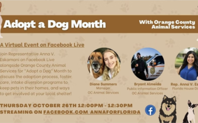 Representative Anna V. Eskamani Hosts Adopt-A-Dog Month Virtual Program