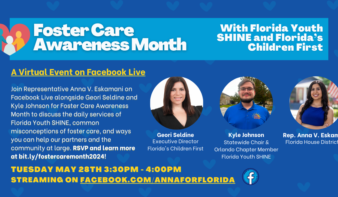 Representative Anna V. Eskamani is Hosting a Virtual Event for Foster Care Awareness Month