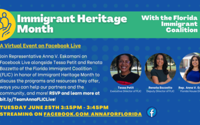 Representative Anna V. Eskamani Hosts Immigrant Heritage Month Virtual Program with Florida Immigrant Coalition