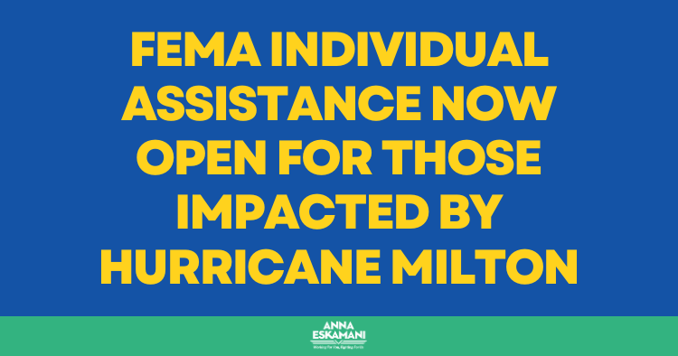 FEMA Individual Assistance Now Open for Those Impacted by Hurricane Milton