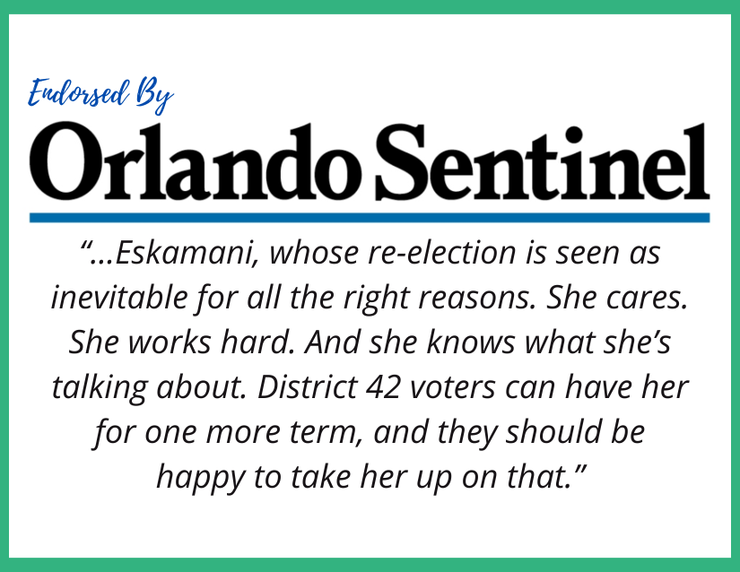 Rep. Eskamani Endorsed by the Orlando Sentinel