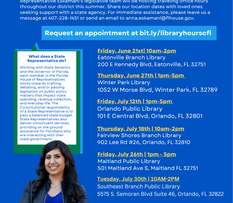 Announcing Our Summer Library Office Hours 📚