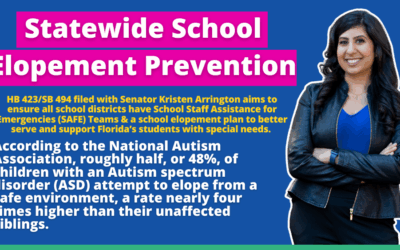 Representative Dr. Anna V. Eskamani and Senator Kristen Arrington File Legislation for Statewide School Elopement Prevention Plan to Keep Neurodiverse Children Safe