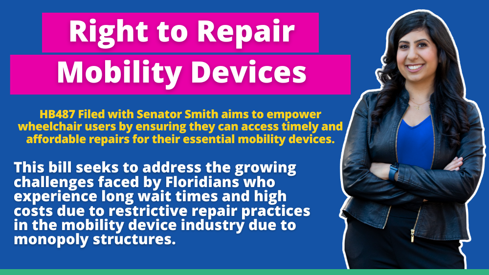 Representative Dr. Anna V. Eskamani and Senator Carlos Guillermo Smith Introduce Right to Repair Act for Mobility Devices