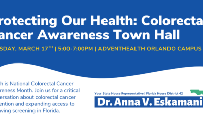 Representative Dr. Anna V. Eskamani to Host Colorectal Cancer Awareness Town Hall