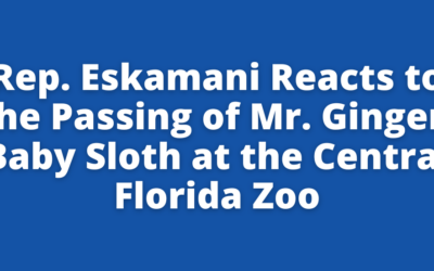 Rep. Eskamani Reacts to the Passing of Mr. Ginger, Baby Sloth at the Central Florida Zoo