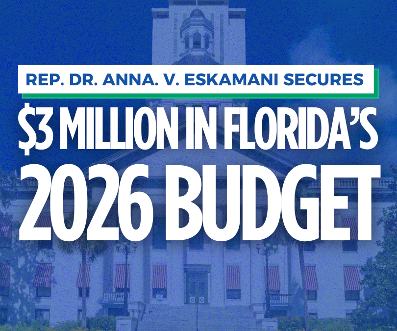 Representative Dr. Anna V. Eskamani Secures Over $3 Million in Critical Budget Appropriations for Central Florida