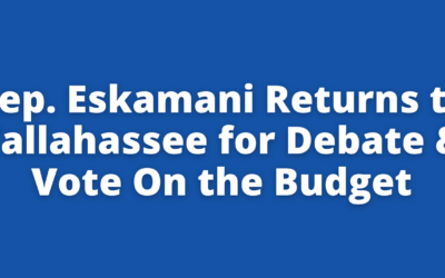 Rep. Eskamani Returns to Tallahassee for Debate & Vote On the Budget