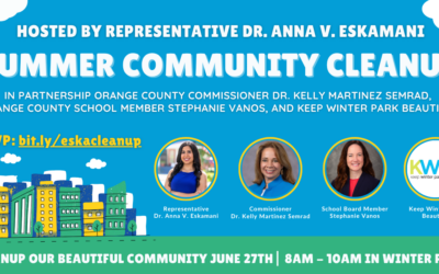 Representative Dr. Anna V. Eskamani Hosts Summer Community Cleanup in June