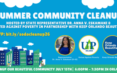 Representative Dr. Anna V. Eskamani Hosts Summer Community Cleanup in July