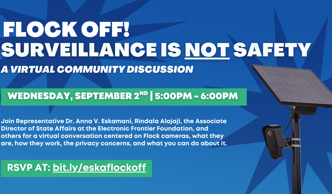 Representative Dr. Anna V. Eskamani Hosts Virtual Discussion Focused on Flock Cameras