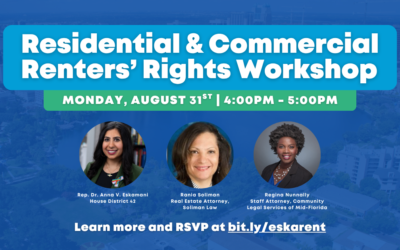 Representative Dr. Anna V. Eskamani Hosts Virtual Event Focused on Residential & Commercial Renters’ Rights